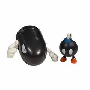 Nintendo - Bob-Omb & Bullet Bill - 1.5in PVC Action Figure - Super Mario World